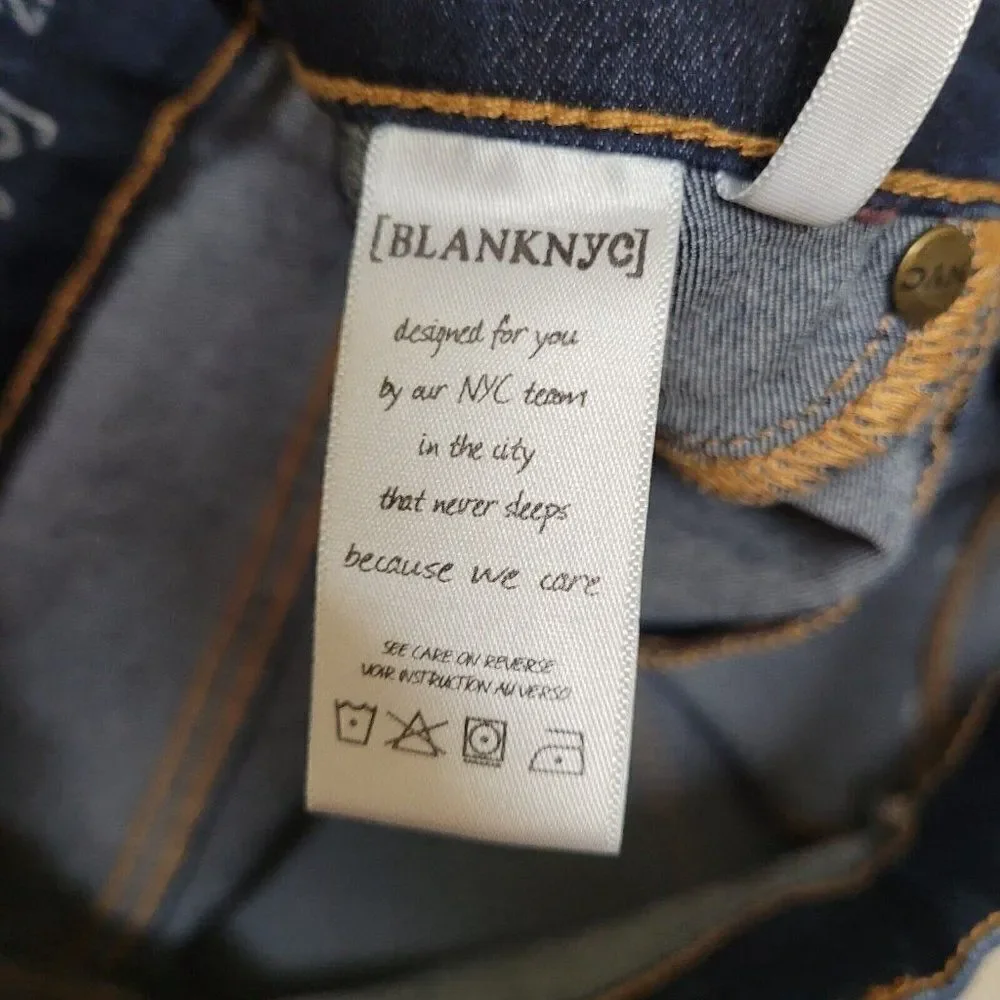 Blanknyc‎ Ankle Skinny Jeans Blue Dark Wash Womens Size 27 Stretch Denim Pockets